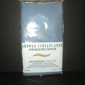 Shower Curtain Liner, Creative Bath Products Smoke Blue Magnetized 70" x 72" NEW